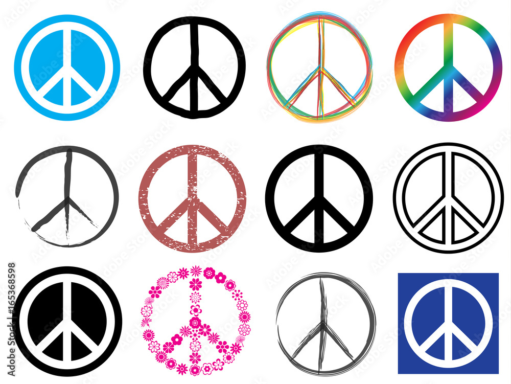 peace symbol icon set