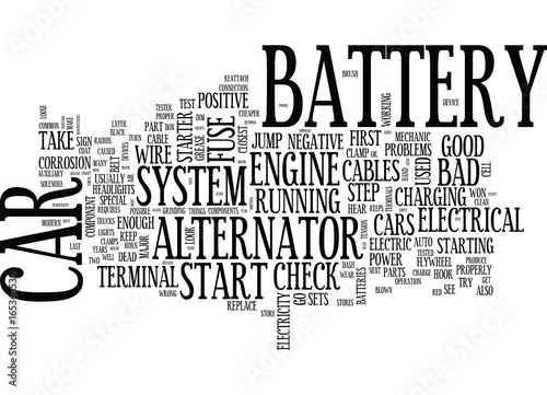 YOUR CARS ELECTRICAL SYSTEM Text Background Word Cloud Concept