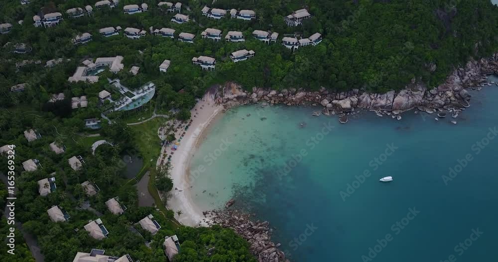 Aerial resort Sea and beach 4k video Aerial resort Sea and beach 4k video