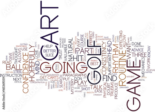 THE JOY OF A GOLF CART Text Background Word Cloud Concept photo