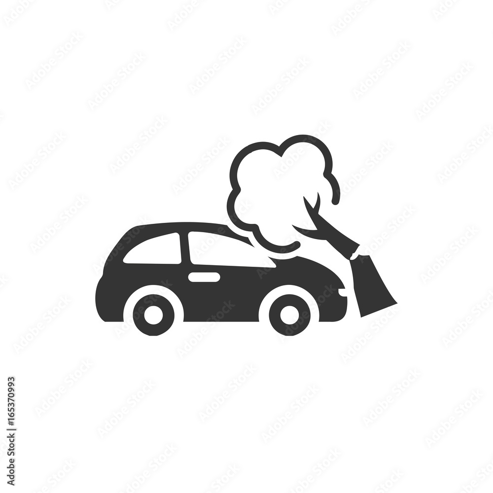 Tree Falling on Car Icon Tree Falling on Car Icon