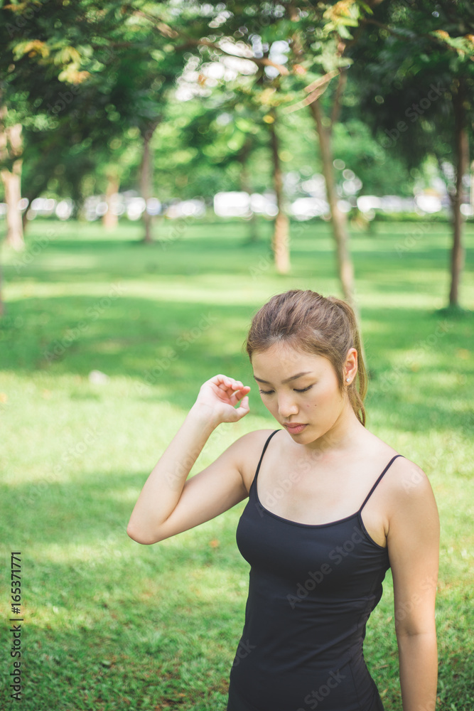 Young asian lady exercise