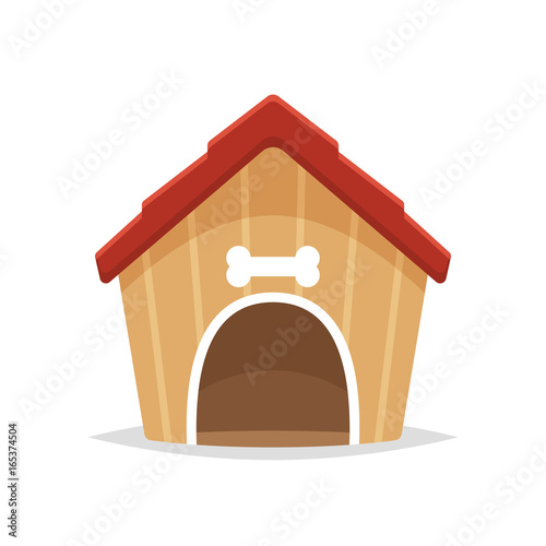 Dog house cartoon vector isolated