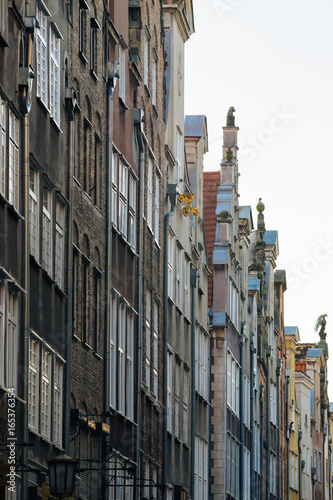 Architecture of Mariacka street in old town of Gdansk