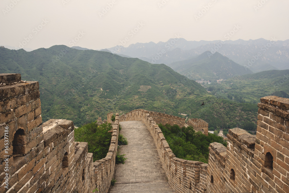 View on mountains on The Great Wall of China