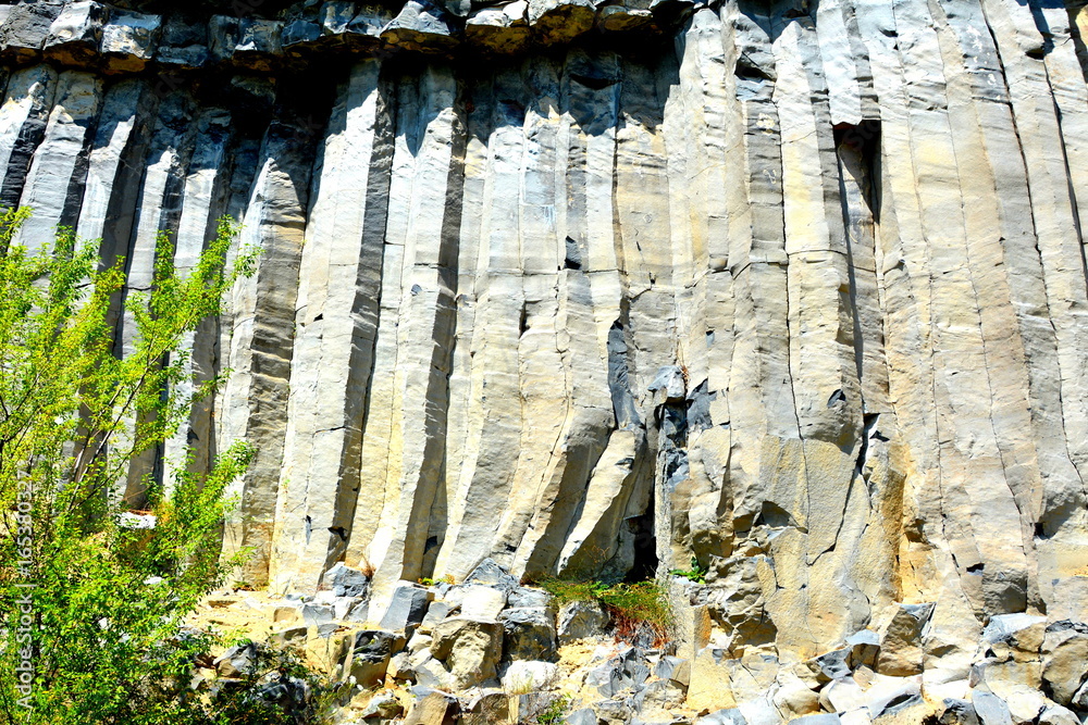 Basalt columns rocks in Racos, Transylvania volcanic rock outcrops in ...