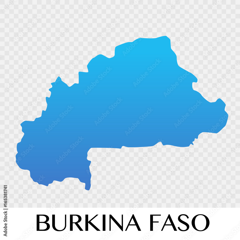 Burkina Faso map in Africa  continent illustration design