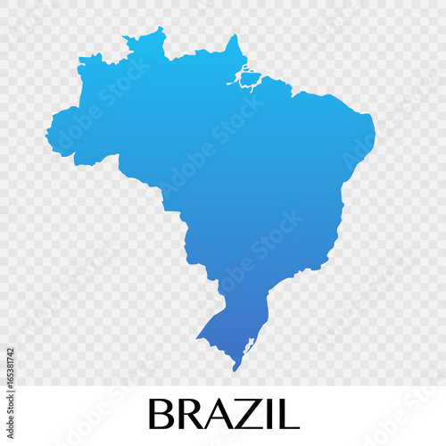 Brazil map in South America continent illustration design