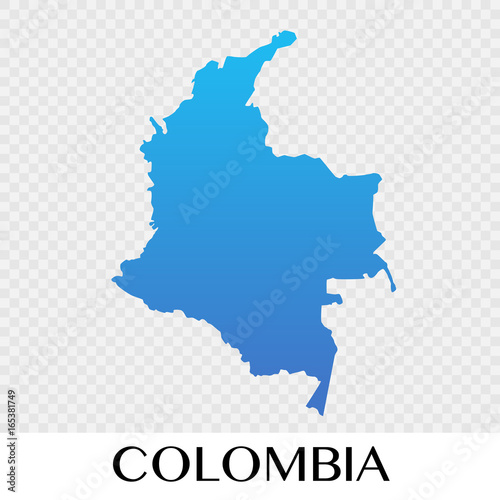 Colombia map in South America continent illustration design