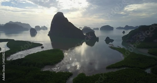 Phangnga Bay aerial 4k video