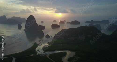 Phangnga Bay aerial 4k video
