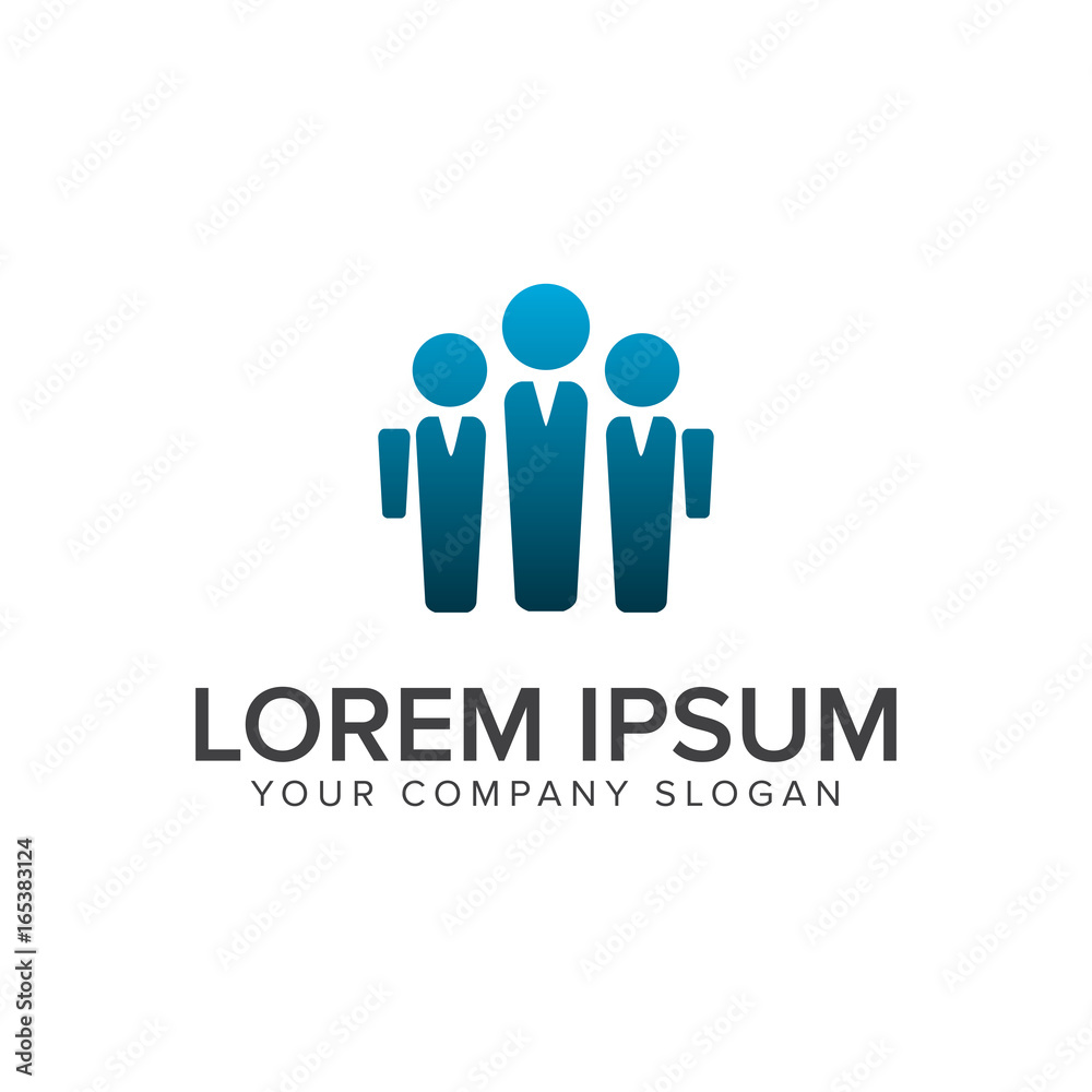 bussiness man people logo design concept template bussiness man people logo design concept template