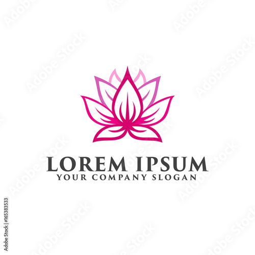 flower lotus logo design concept template
