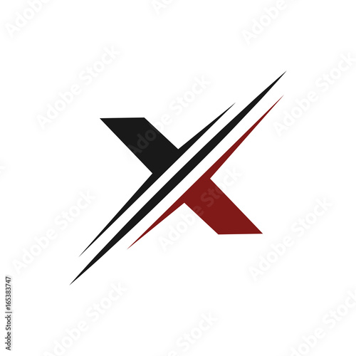 letter x logo. slice logo design concept template photo