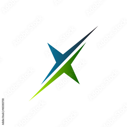 letter x logo. slice logo design concept template