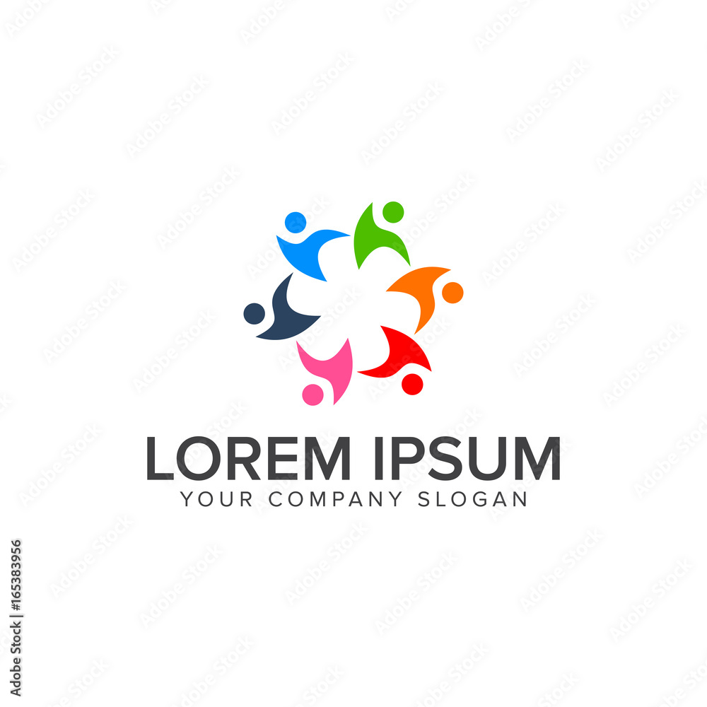 teamwork people logo design concept template teamwork people logo design concept template