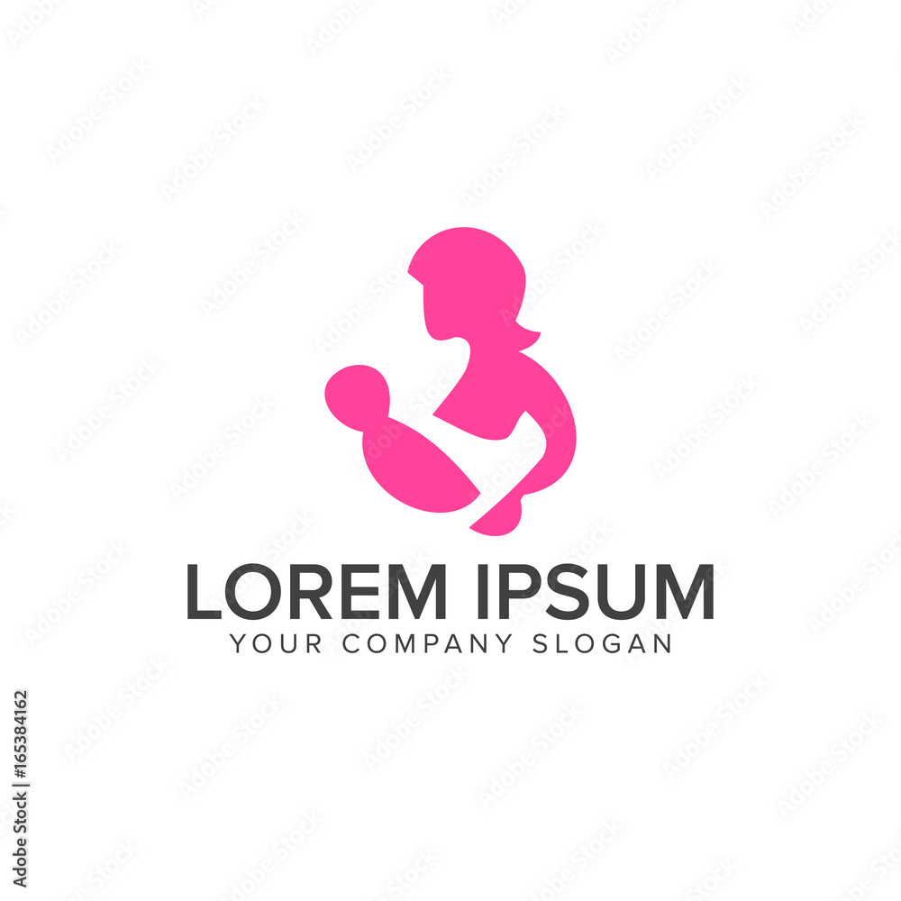 family care logo. mom and baby logo design concept template family care logo. mom and baby logo design concept template