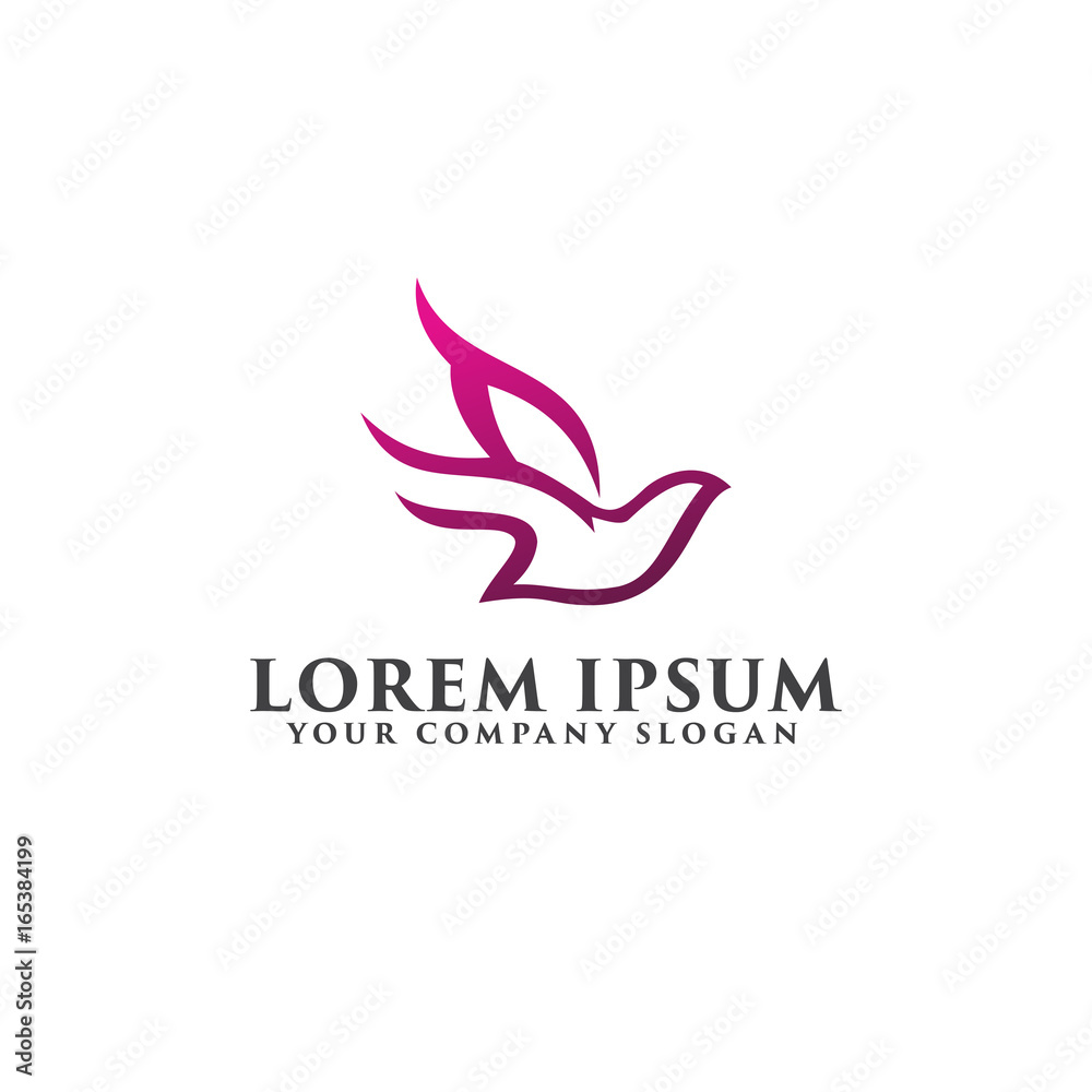 Fototapeta premium purple bird logo design concept template