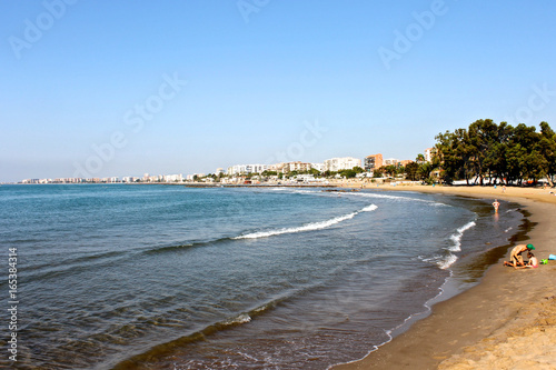 The Torreon Beach in Benicassim, a beach resort in the Costa del Azahar coast, province of Castello, Spain