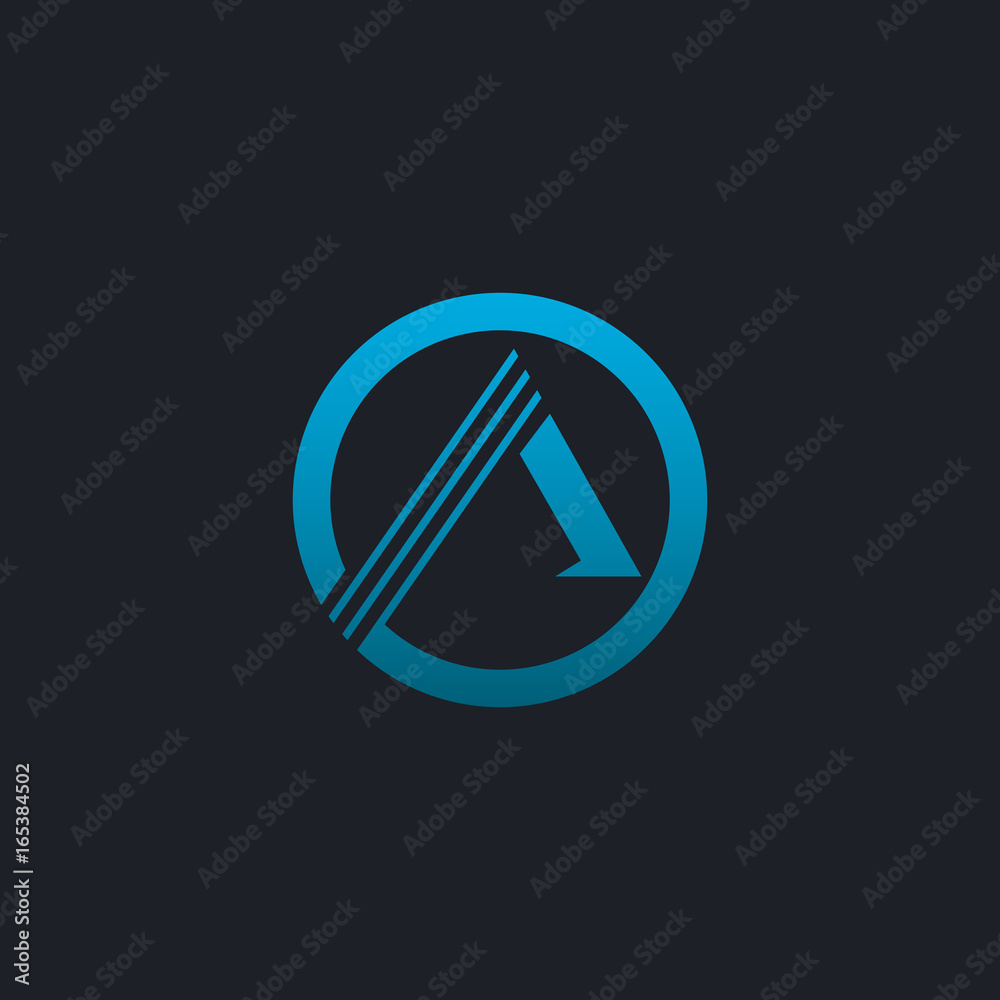 luxury letter A emblem logo. blue logo design concept template luxury letter A emblem logo. blue logo design concept template