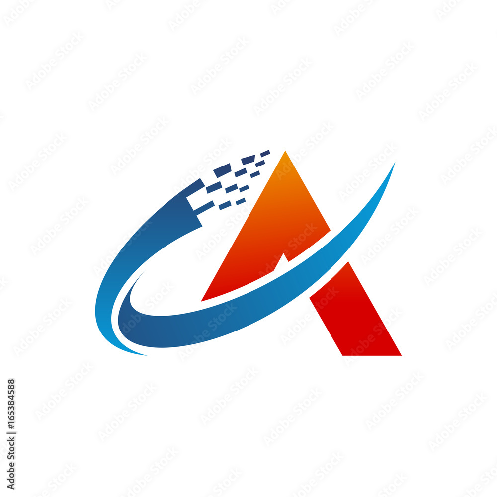 letter A logo technology design concept template letter A logo technology design concept template