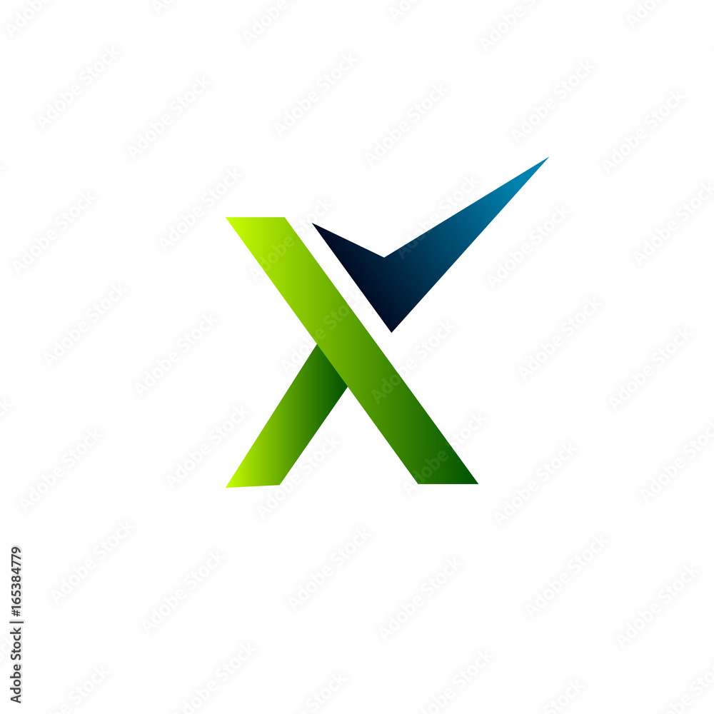 letter x logo. check mark logo design concept template letter x logo. check mark logo design concept template