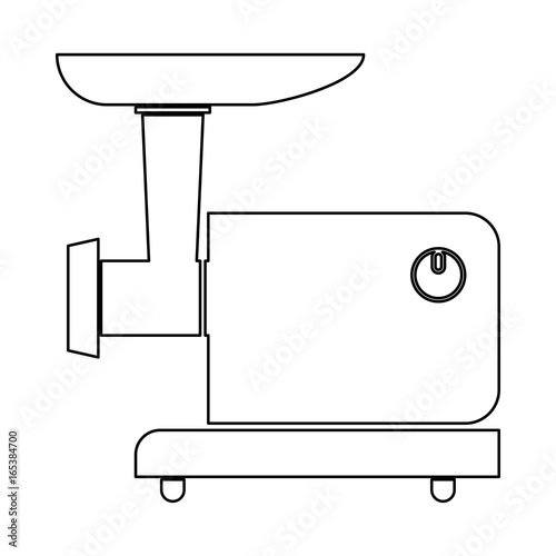 Electric meat mincer black color path icon .