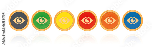Auge - Forschung - Bronze Buttons