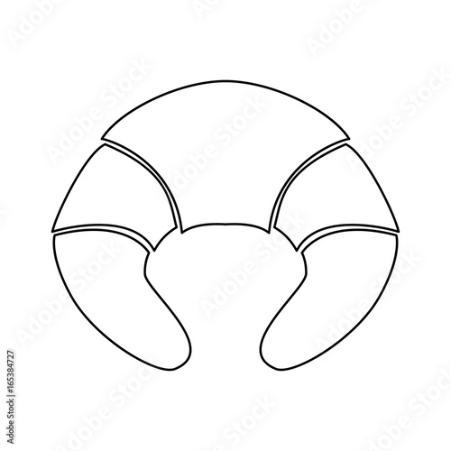 Croissant black color path icon .