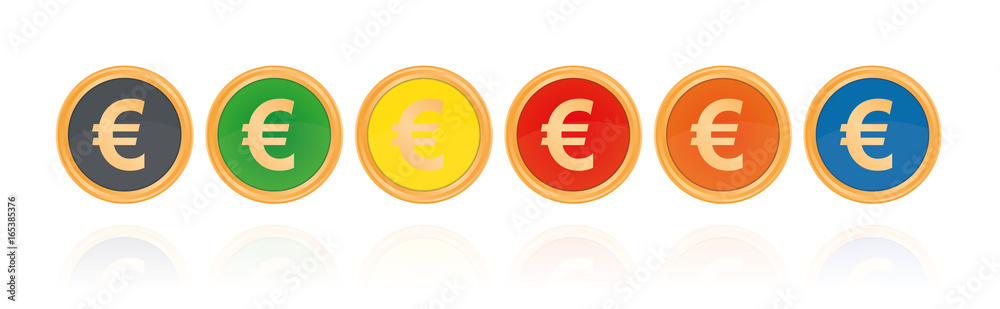 Obraz premium Euro Zeichen - Bronze Buttons