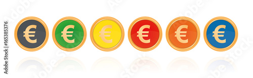 Euro Zeichen - Bronze Buttons
