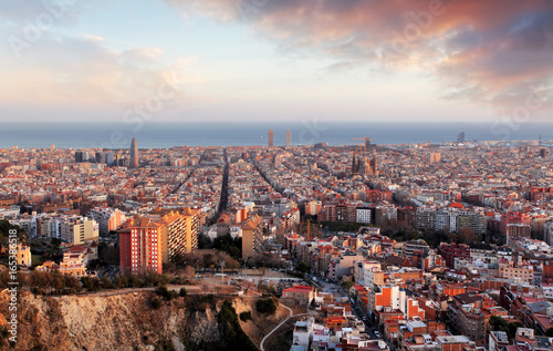 Barcelona panorama at sunset