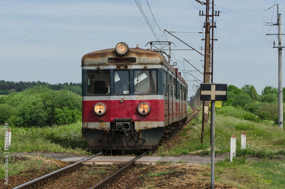 PUBLIC TRANSPORT - Train passenger on the railway track