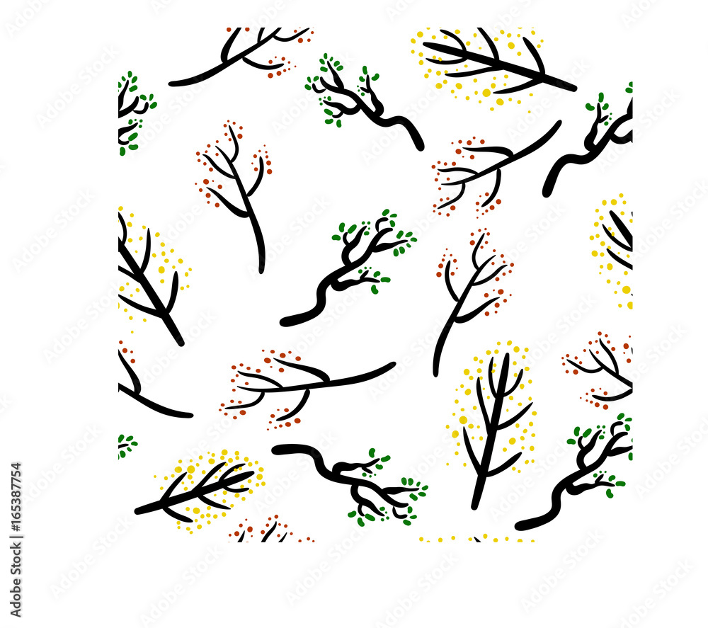 Obraz premium seamless of different branched isolated on white