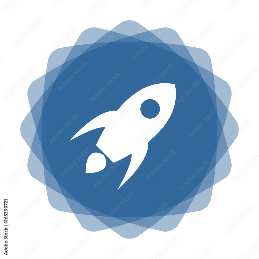 Fototapeta premium App Icon blau Rakete