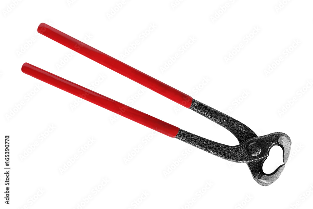 Red wire cutter isolated on white background Red wire cutter isolated on white background