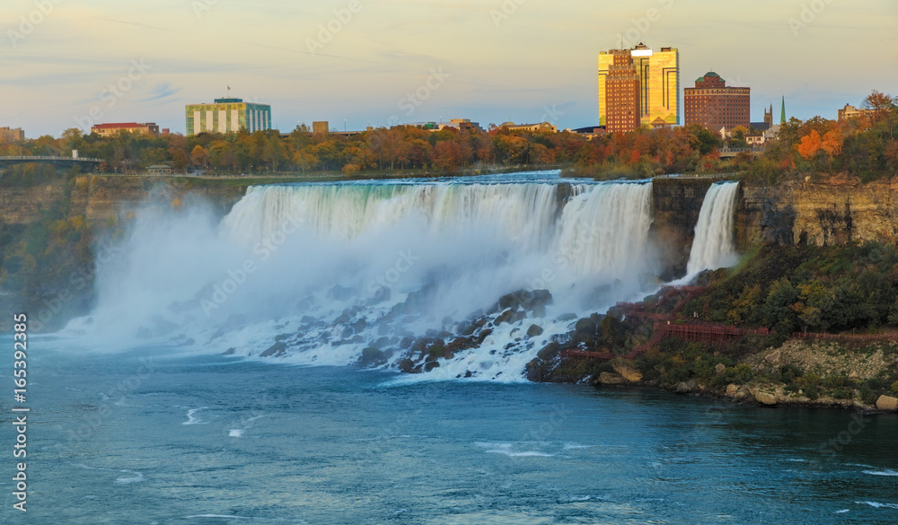 Niagara Falls - view from Canadian Side at sunset Niagara Falls - view from Canadian Side at sunset
