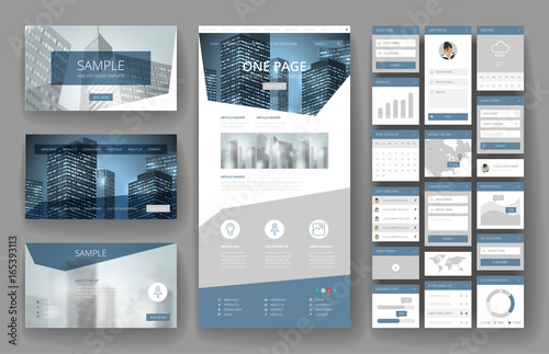 Website design template and interface elements
