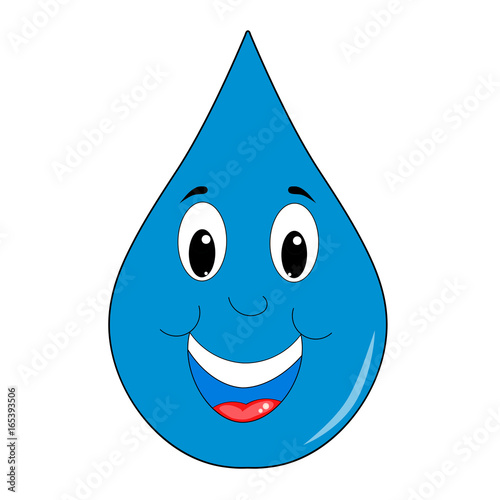 Smiling Blue Water Drop