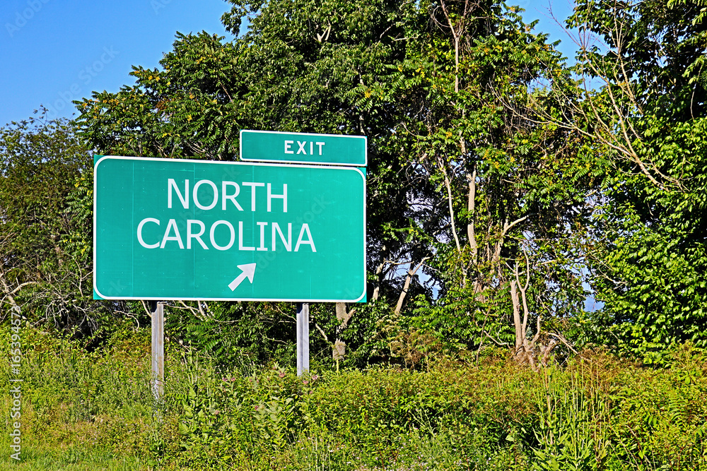 US Highway Exit Sign For North Carolina
