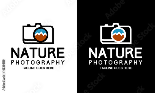 logo with camera and nature graphics, logo for photography