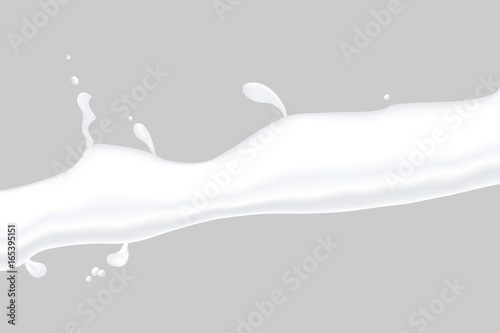 Realistic horisontal mikl or creme splash isolated