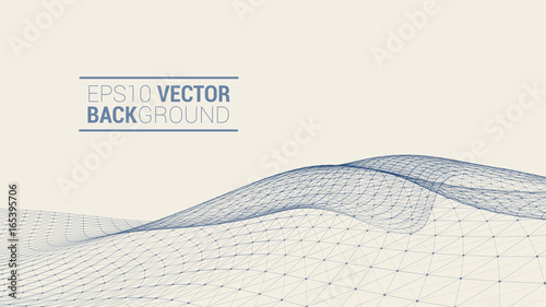 Wireframe polygonal landscape