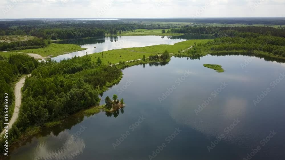 Sauriesi lake Aerial drone top view 4K UHD video Latvia Sauriesi lake Aerial drone top view 4K UHD video Latvia