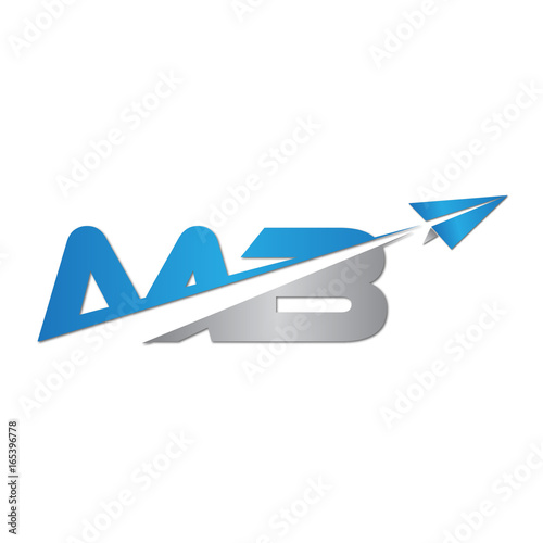MB initial letter logo origami paper plane