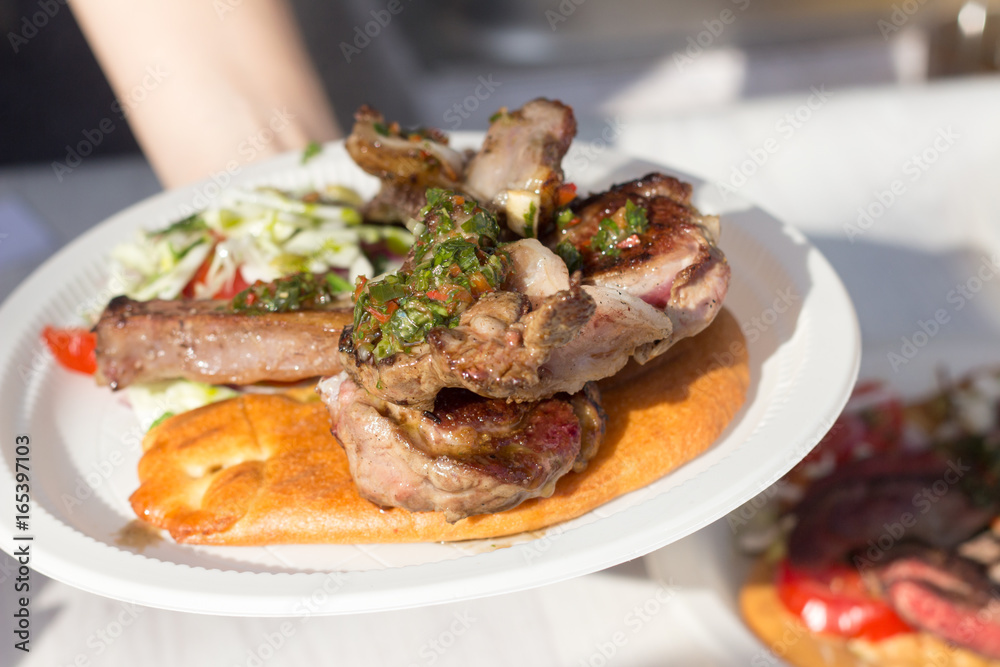 Grilled Mutton ribs with Salad Grilled Mutton ribs with Salad