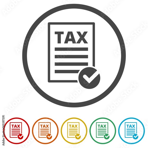 Vector tax icon set - Illustration 
