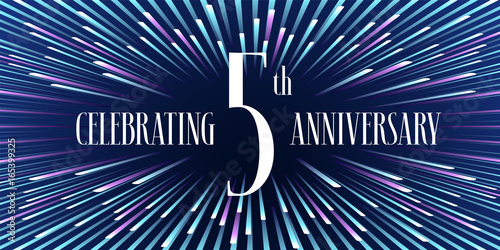 5 years anniversary vector icon, banner