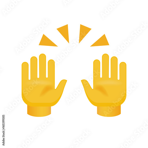 Clapping Hands with Crossed Fingers on White Background. Isolated Vector Illustration 