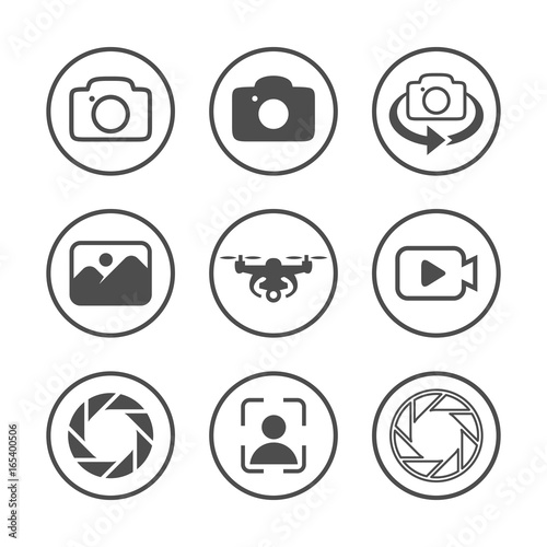 Simple Photography Camera Icon Set